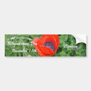Canadese herdenkingsdag november+11e papaver bumpersticker