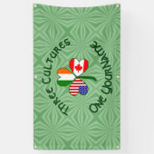 Canadese Ierse Amerikaanse Shamrock gepersonalisee Spandoek (Verticaal)