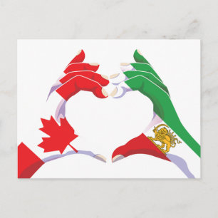 Canadese Iraanse Eenheid Hart met Leeuw en Zon Briefkaart