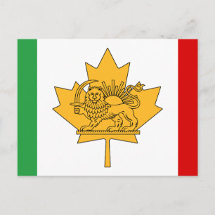 Canadese Iraanse Leeuw en Zon Erfgoed Vlag Briefkaart