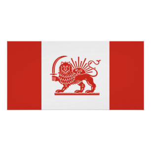 Canadese Iraanse Leeuw en Zon Erfgoed Vlag Perfect Poster