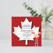 Canadese jongen van Birthday Kaart (Staand voorkant)