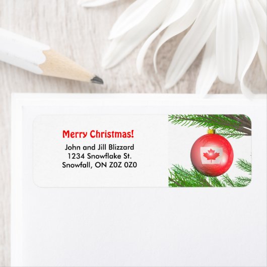 Canadese kerstboomdecoratie etiket (Insitu)