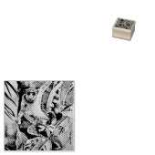 Canadese kunstenaar, wilde aap, grappig kunstwerk 	rubberstempel (Gestempeld)