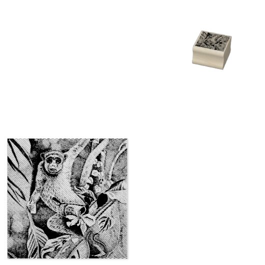Canadese kunstenaar, wilde aap, grappig kunstwerk rubberstempel (Gestempeld)