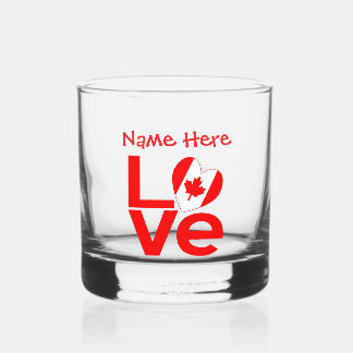 Canadese LIEFDE Rood Gepersonaliseerd Whisky Glas
