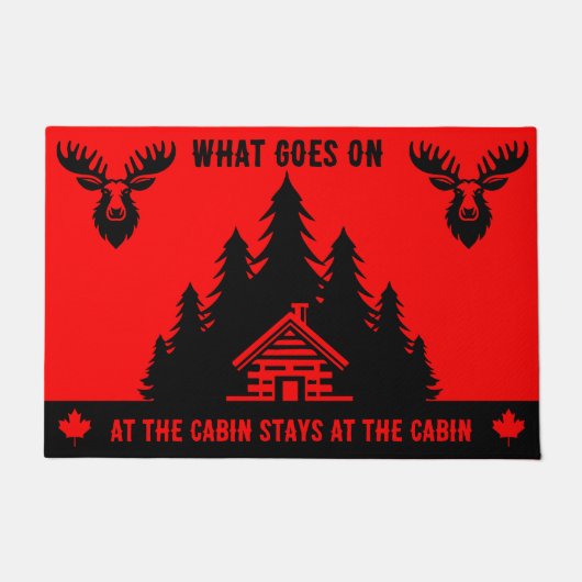 Canadese Log Cabin Grappig Decoratief Deurmat (Voorkant)