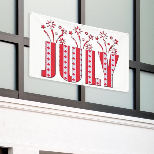 Canadese Maple Leaf Juli Gelukkige Canada Dag Spandoek (Buitenkant Gebouw)