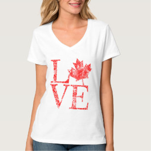 Canadese Maple Leaf LOVE Grunge Style CANADA T-shirt
