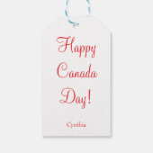 Canadese Maple Leaf Rood en Wit Ontwerp Cadeaulabel (Achterkant)