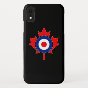 Canadese Maple Leaf Roundel Mod in zwart iPhone XR Hoesje