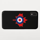 Canadese Maple Leaf Roundel Mod in zwart Case-Mate iPhone Case (Achterkant (horizontaal))