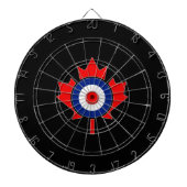 Canadese Maple Leaf Roundel Mod in zwart Dartbord (Voorkant)