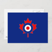 Canadese Maple Leaf Roundel Mod op blauw Briefkaart (Voorkant / Achterkant)