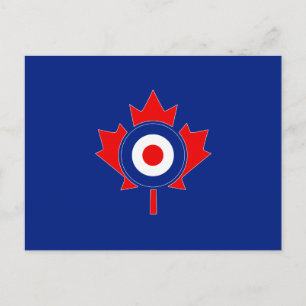 Canadese Maple Leaf Roundel Mod op blauw Briefkaart
