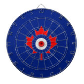 Canadese Maple Leaf Roundel Mod op blauw Dartbord (Voorkant)