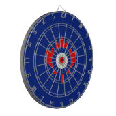 Canadese Maple Leaf Roundel Mod op blauw Dartbord (Voorkant Links)
