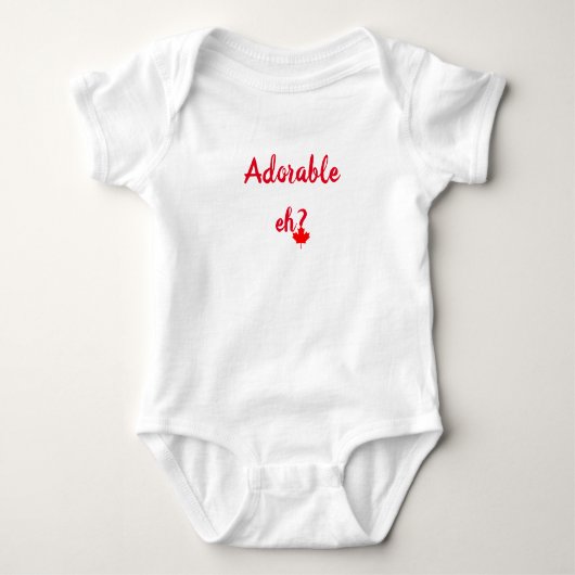 Canadese Maple Leaf Schattig Eh Romper (Voorkant)