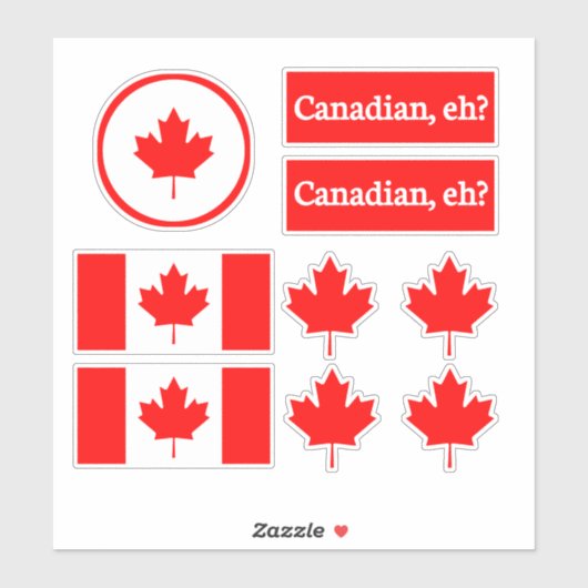 Canadese Maple Leaf Sticker Pack,,canadees,canada (Vel)