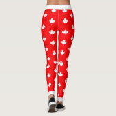 Canadese Maple op rood en wit Leggings (Achterkant)