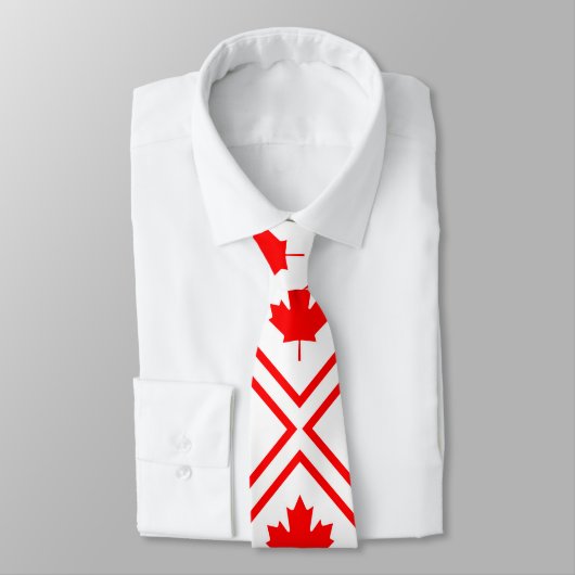 Canadese Maple op rood en wit Stropdas (Gebonden)