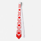 Canadese Maple op rood en wit Stropdas (Voorkant)