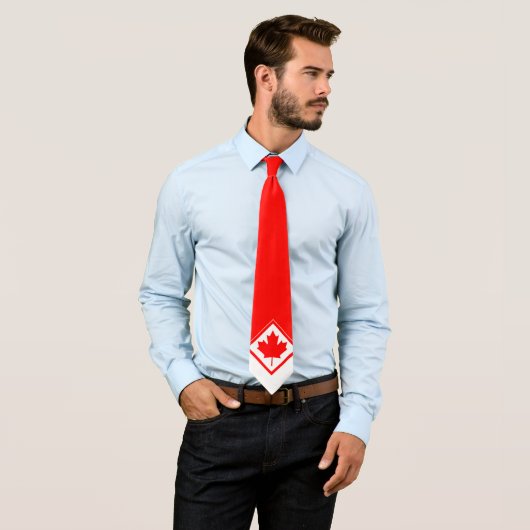 Canadese Maple op rood en wit Stropdas (In situ)