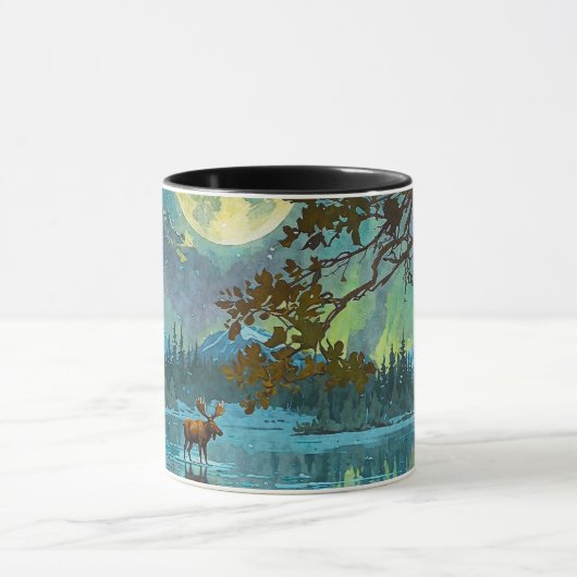 Canadese Moose & Winter Maan Mok (Midden)