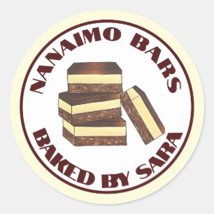 Canadese Nanaimo Bars Bakkerij Zelfgemaakt Gebakke Ronde Sticker