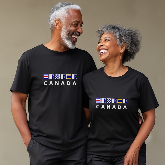 Canadese Nautical Signal Sailing Flags Donkere Kle T-shirt