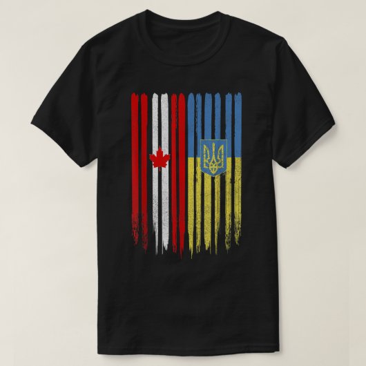 Canadese Oekraïense vlag T-shirt (Design voorkant)