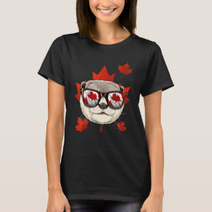 Canadese Otter Esdoorn Boom Blad Canada Vlag Zeeot T-shirt
