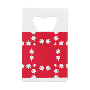 canadese paarse bladeren kredietkaart flessenopener