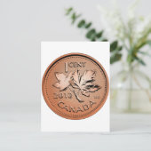 Canadese penny 2013 briefkaart (Staand voorkant)