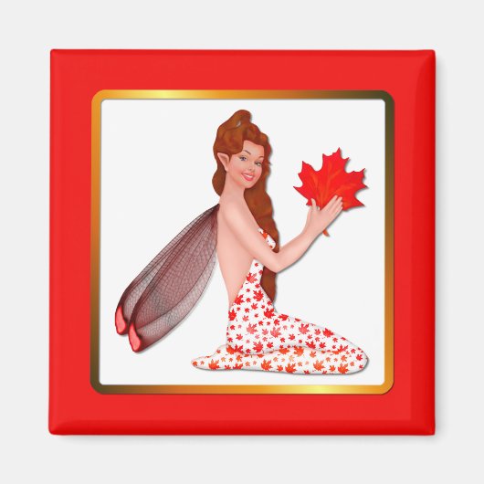 Canadese Pixie met Maple Leaf Magneet (Voorkant)