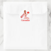 Canadese Pixie met Maple Leaf Ronde Sticker (Tas)