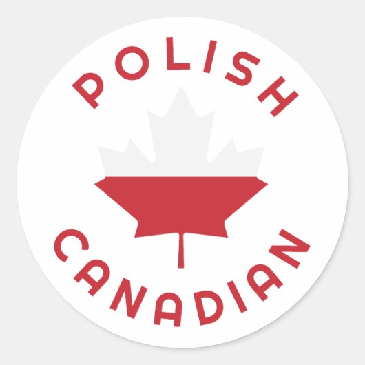 Canadese Poolse wortels Ronde Sticker (Voorkant)