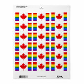 Canadese regenboogvlag etiket (Full Sheet)