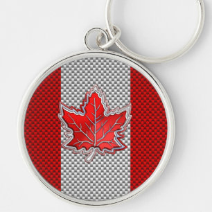 Canadese retro-stijl van de rode Maple Leaf Carbon Sleutelhanger