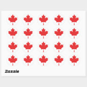 canadese rode bladesdoorn ronde sticker (Vel)