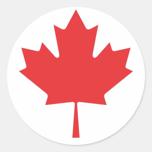 canadese rode bladesdoorn ronde sticker (Voorkant)
