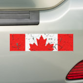 Canadese rode maaple Leaf CANADA Peeling Paint Bumpersticker (Op auto)