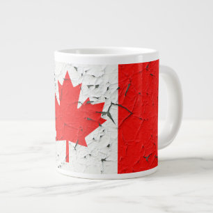 Canadese rode maaple Leaf CANADA Peeling Paint Grote Koffiekop