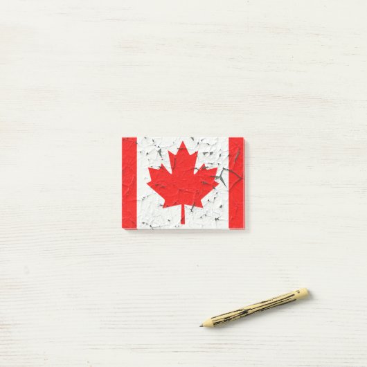 Canadese rode maaple Leaf CANADA Peeling Paint Post-it® Notes (Op bureau)