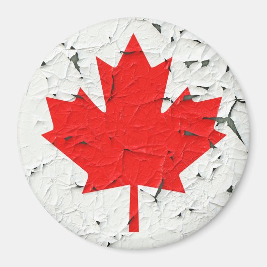 Canadese rode mantel Leaf CANADA Peeling Paint Magneet (Voorkant)