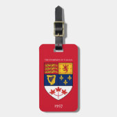 Canadese Rode Vaandel 1957 Wapen Code Bagage Label (Voorkant verticaal)