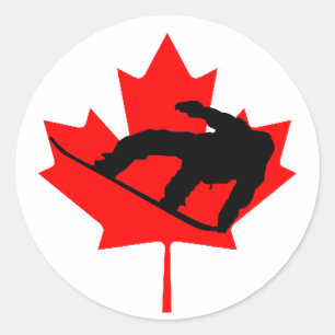 Canadese snowboarder ronde sticker