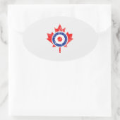 Canadese stijl Maple Leaf Roundel Grunge Mod Ovale Sticker (Tas)