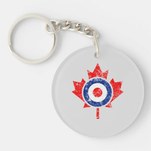 Canadese stijl Maple Leaf Roundel Grunge Mod Sleutelhanger