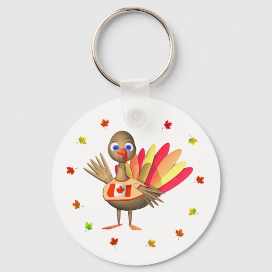 Canadese Thanksgiving Baby Turkije Sleutelhanger (Voorkant)
